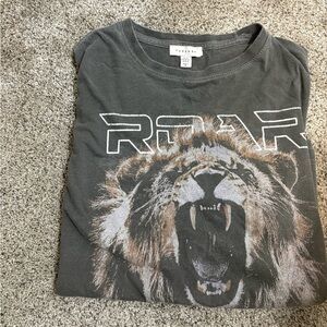 Topshop Gray Roar Graphic Tee